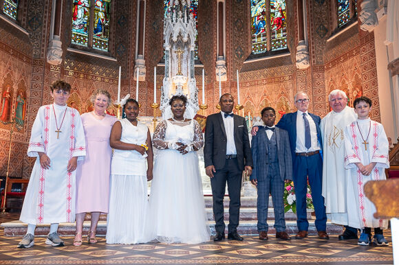 Marriage of Kingsley and Chikodi Unachukwu, from Nigeria, at Clonakilty Parish Church.